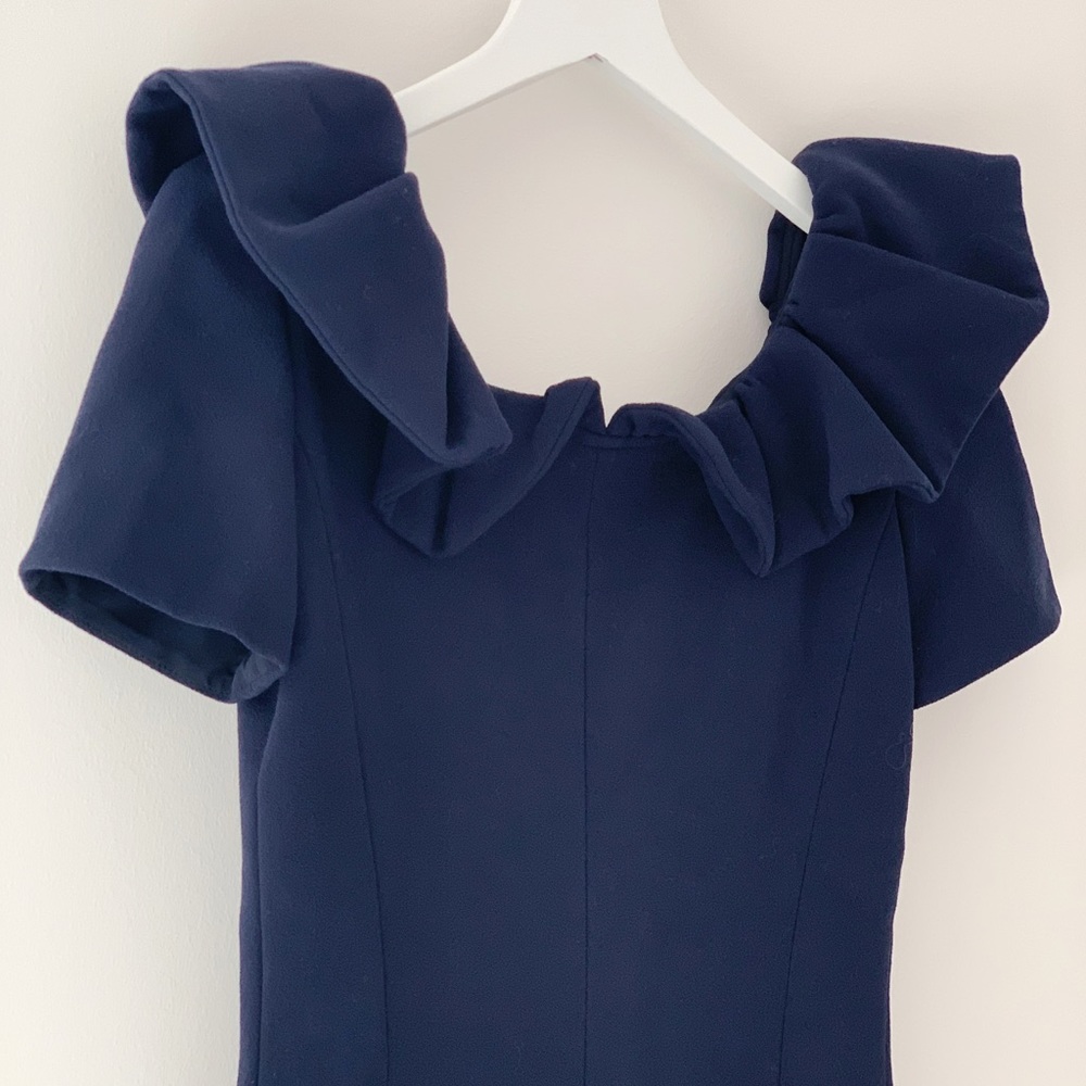 Emporio Armani Ruffle Zip Front Bodycon Dress